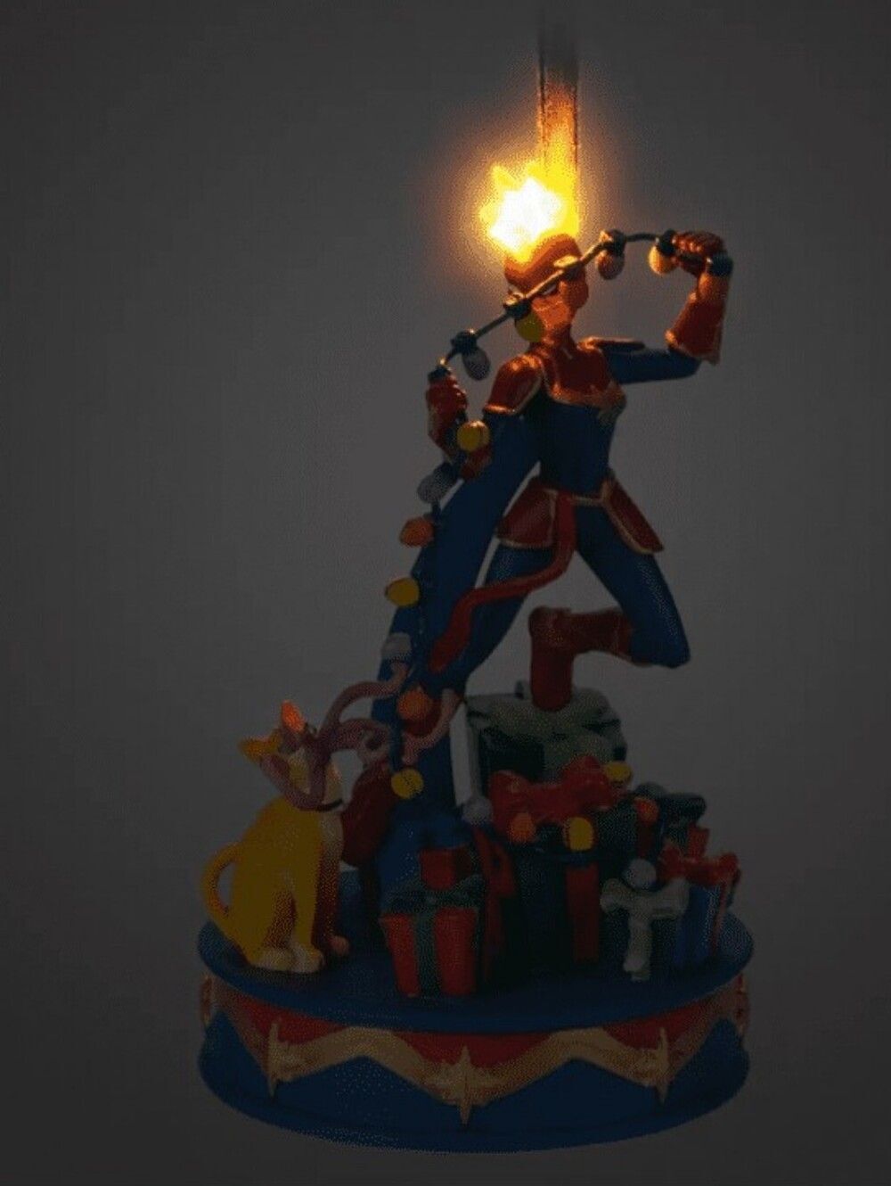 Disney Sketchbook Marvel Captain Marvel Light-Up Christmas Ornament